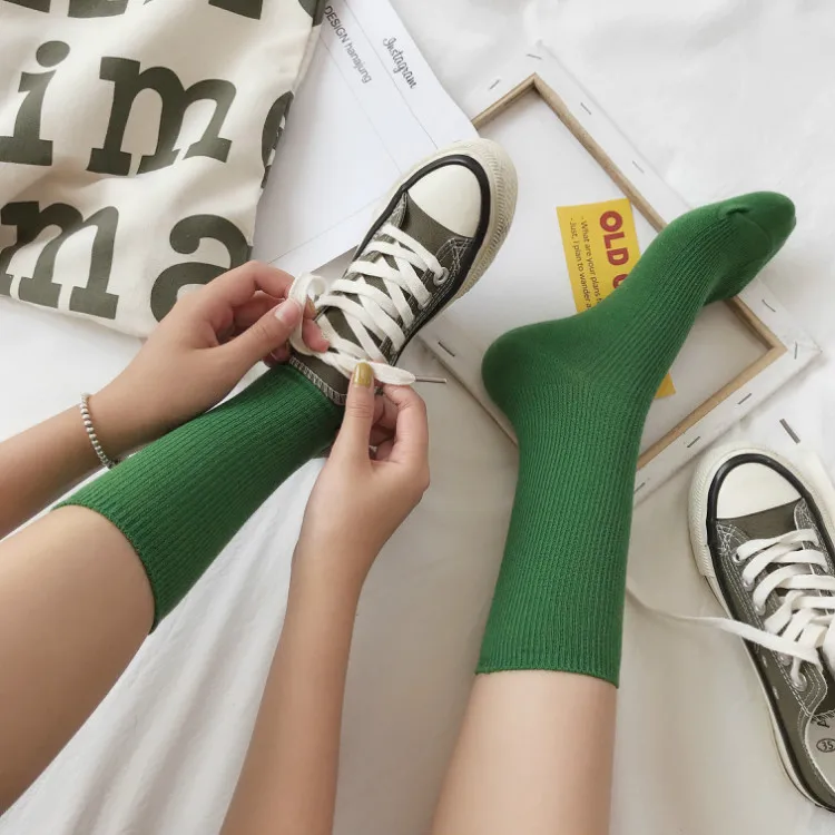 

Make special autumn socks stockings female student leisure socks whom reside a pure color heaps of socks