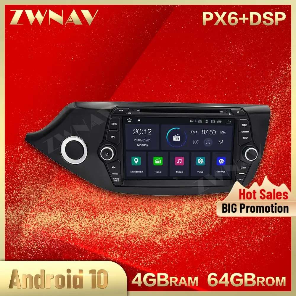 PX6 DSP Android 10 экран Автомобильный мультимедийный плеер для KIA Ceed 2013 2014 2015 2016 аудио