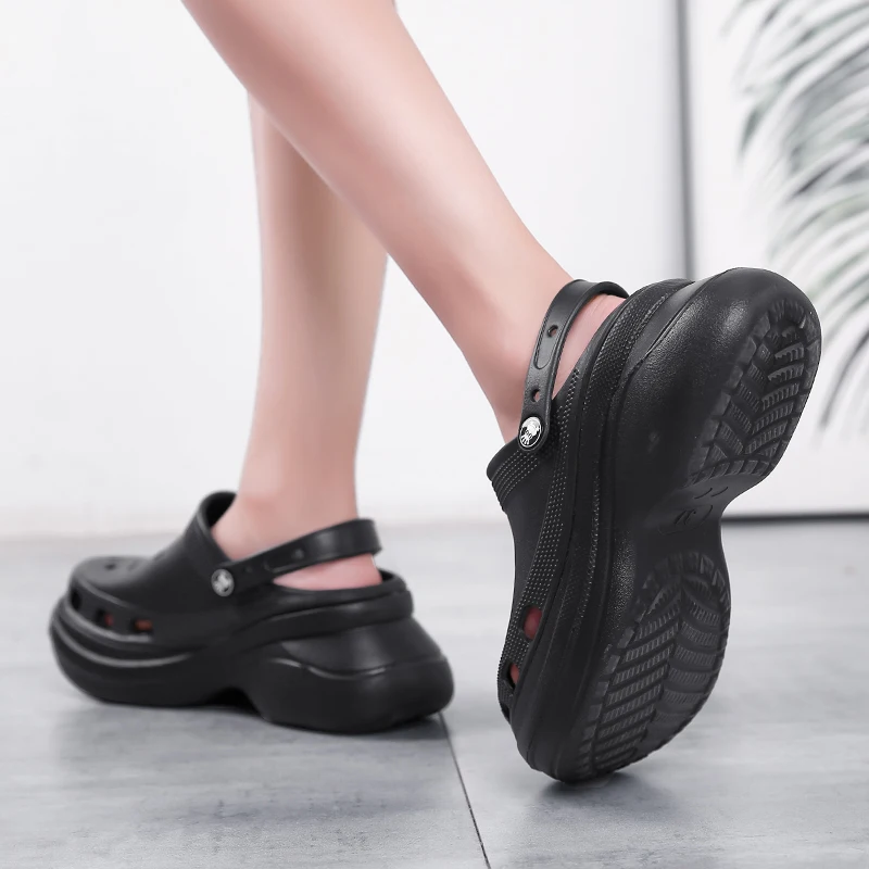 Summer Women Clogs Platform Garden Sandals Cartoon Pattern Slippers Slip On Ladies Beach Shoes Fashion Outdoor Slides | Обувь