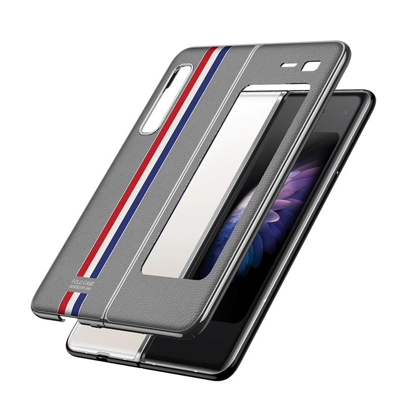 

Luxury Leather Plating Edge Case For Samsung Galaxy Z Fold 2 5G Shockproof Protective Hard Cover For Samsung Galaxy Z Fold 2 5G