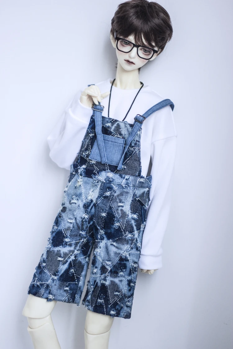 

BJD doll clothes fit 1/3 1/4 MSD Uncle size split cut jeans split belt middle doll pants accessories