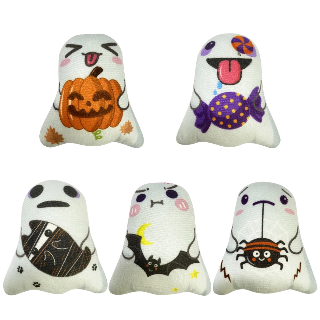 

Legendog 5 шт., игрушка в виде кошачьей мяты, милая мягкая жевательная игрушка в виде призрака, кошки из ПП хлопка, кошачья мята, котенок, игрушка д...