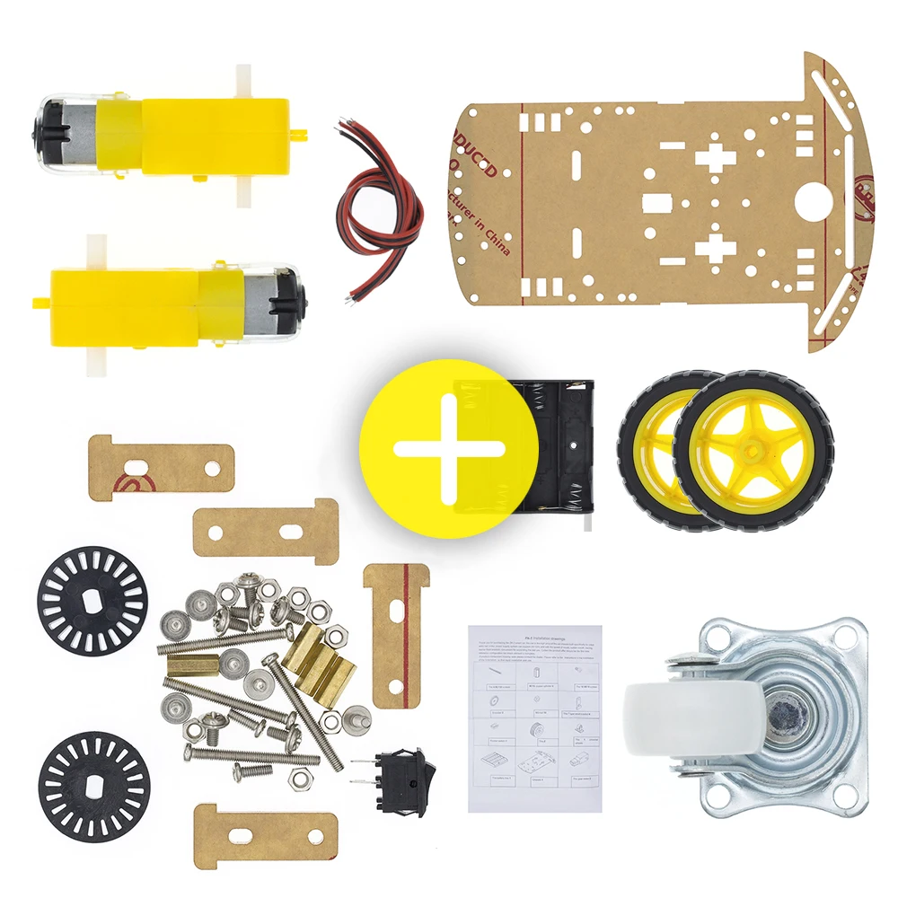 Motor Smart Robot Car Chassis Kit Speed Encoder Battery Box 2WD For Arduino