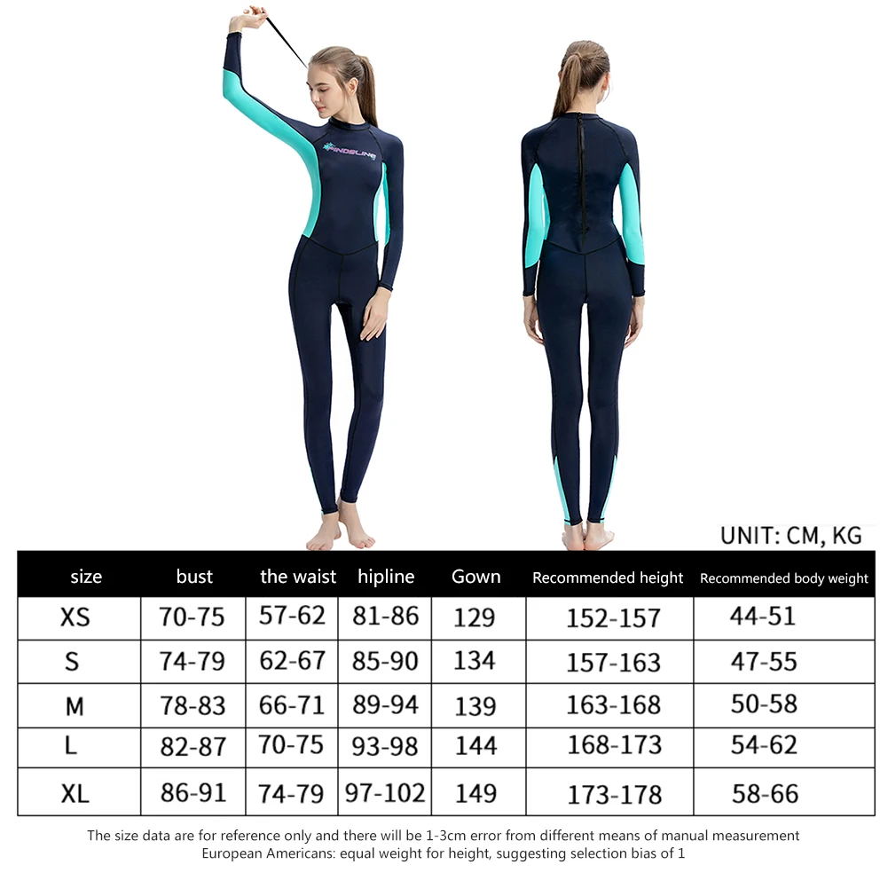

Women Wetsuit Quick Dry UV Protection Full Body Diving Suit Back Zip Long Sleeve Wetsuit for Diving Snorkeling Surfing Swimming