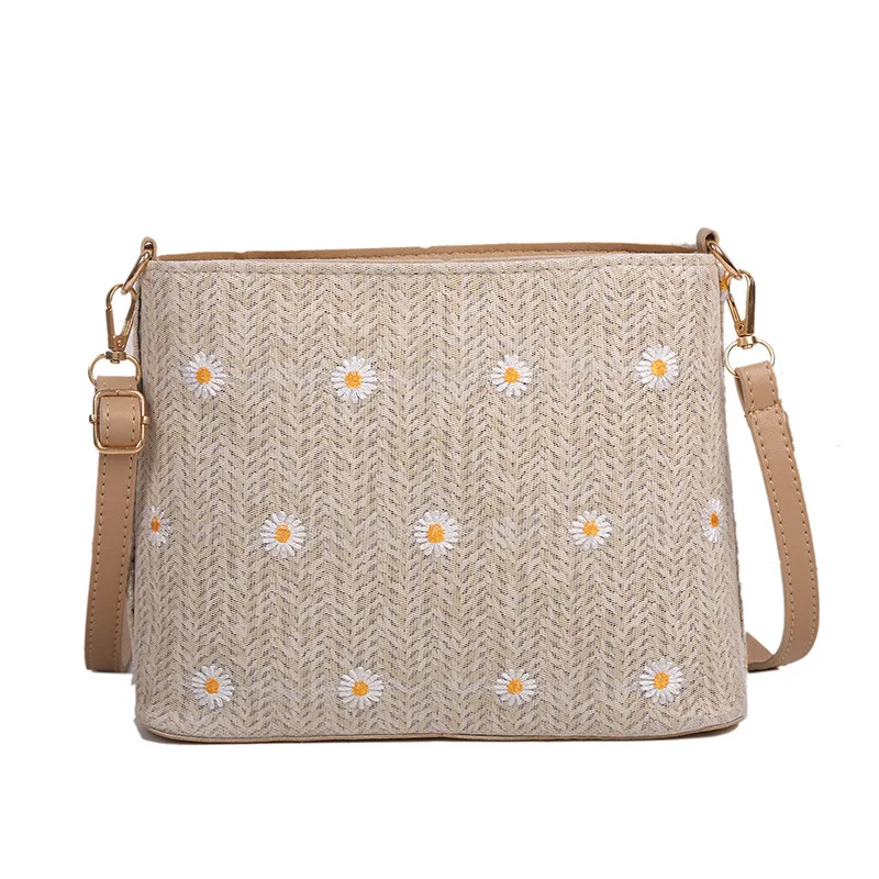 

Summer Trendy Woven Small Women Bag 1 Arrival Simple Shoulder Bag Small Fresh Crossbody Small Square Bag