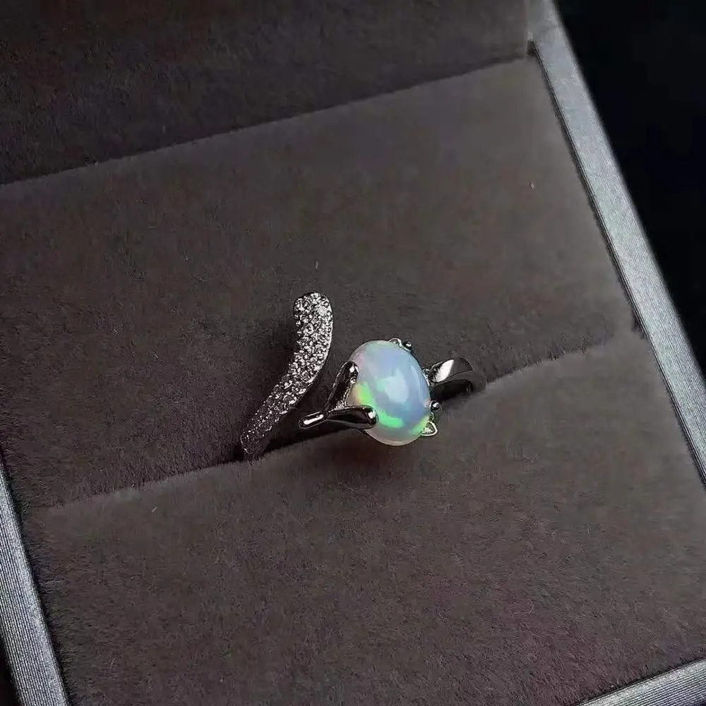 

Natural Opal Cute Fox Ring S925 Sterling Silver Fine Fashion Wedding Charming Jewelry for Women Free Shipping Hot Sale FSjewelry