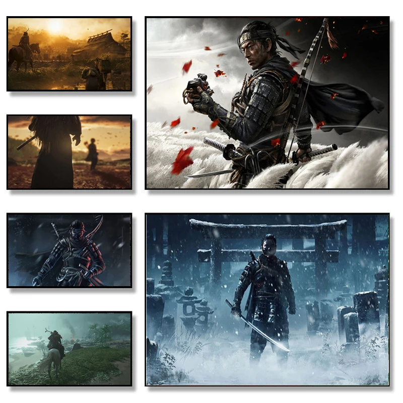 Картина на холсте призрак цушимы в японском стиле