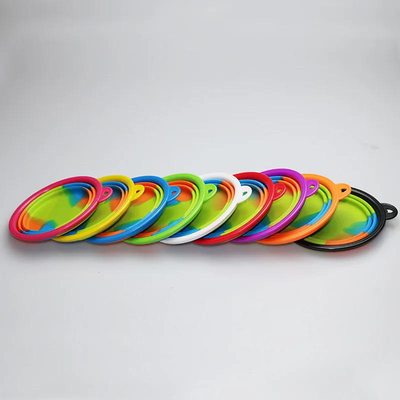 Силиконовая дорожная миска для собак портативная складная камуфляжная