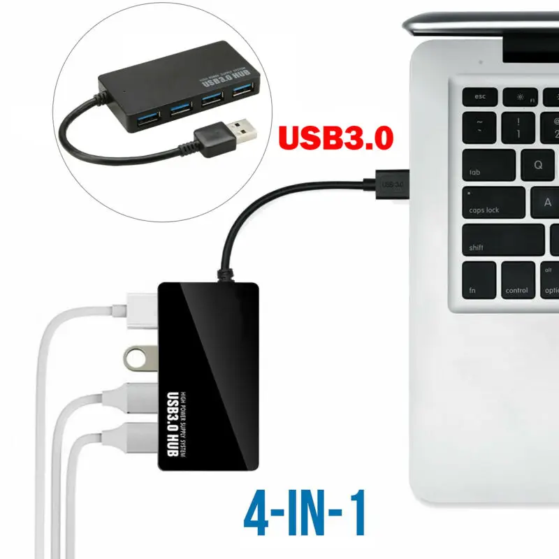 4 порта USB 3 0 мульти концентратор разветвитель расширения ПК ноутбук кабель