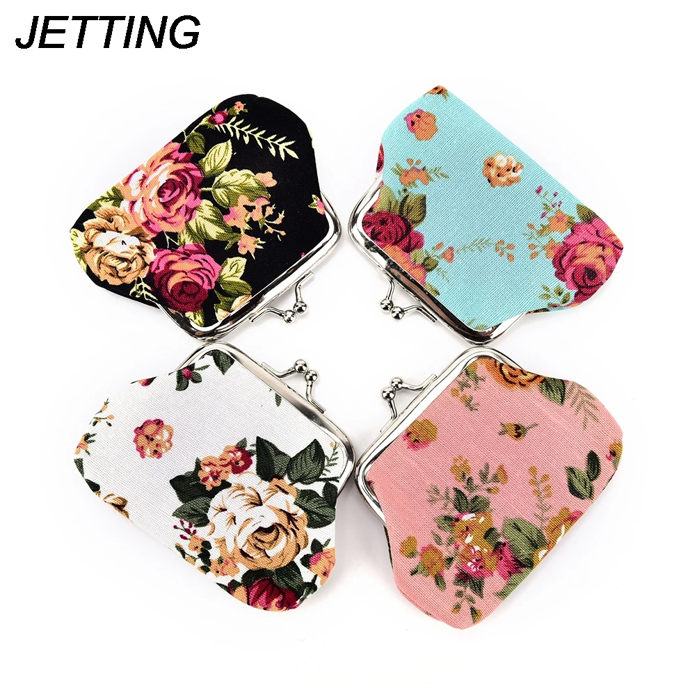 1 шт. Новые Элегантные холщовые мини кошельки с розами нулевой бумажник женские