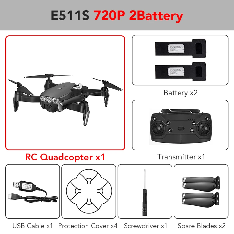 720P 2batteries Eachine E511S gps динамическое отслеживание wifi FPV видео с камерой 5G 1080P Радиоуправляемый Дрон Квадрокоптер Вертолет VS XS816 SG106 F11 S167 Dro - Цвет: 720P 2batteries
