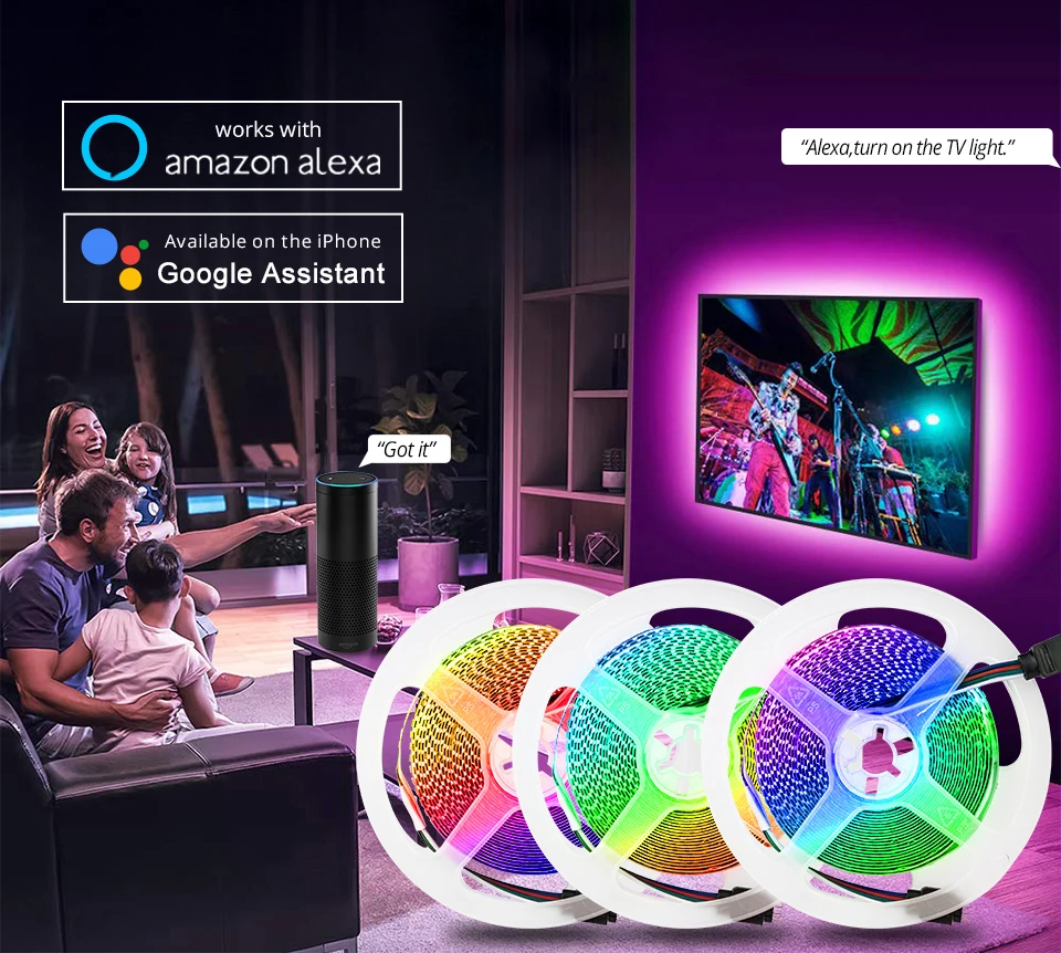 EeeToo WI-FI умный светильник RGB светодиодный ночной Светильник Диодная лента светодиодный RGB Гибкая полоса лампа ИК WI-FI контроллер DC12V ночной Светильник