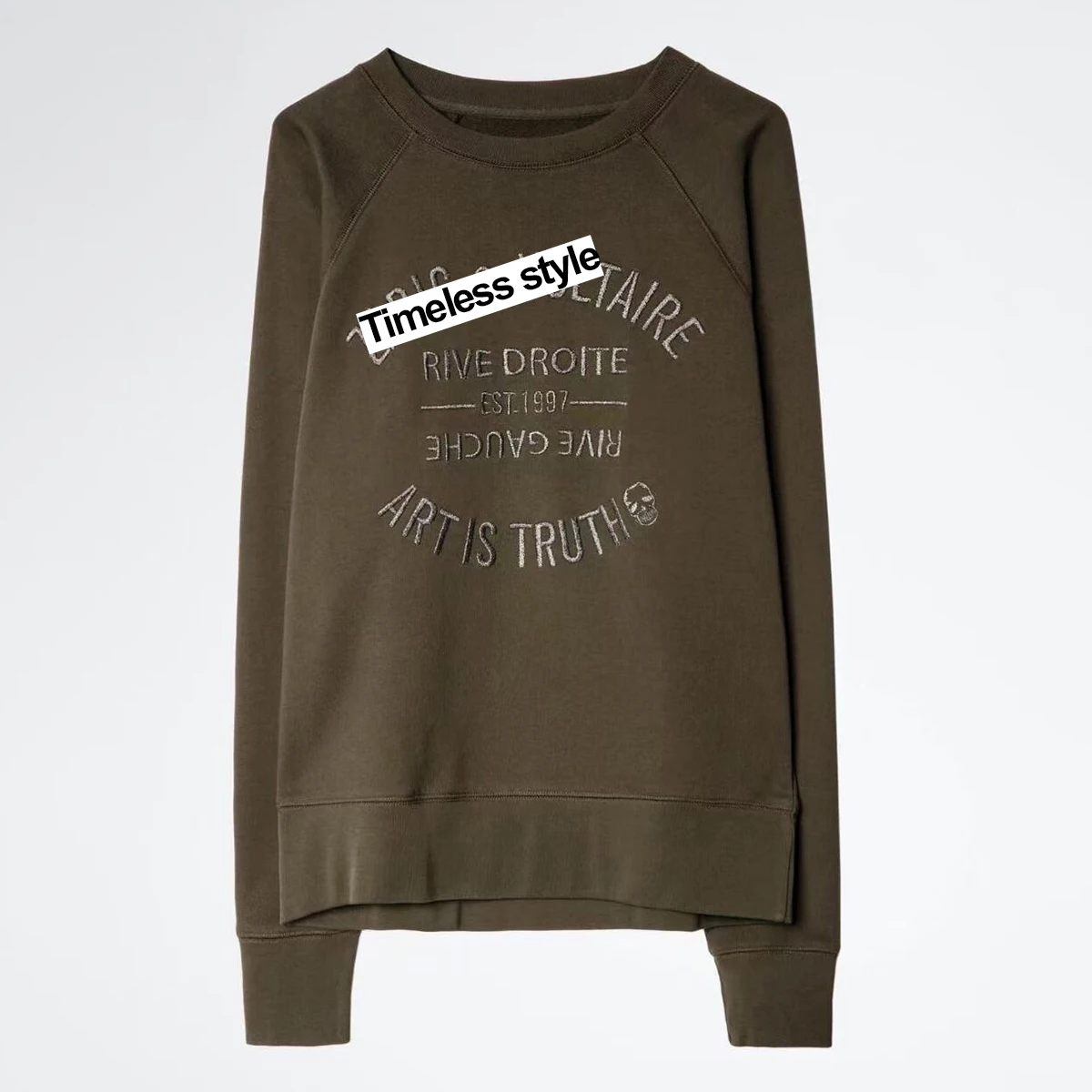

Letter Embroidery Graphic Sweatshirts Woman Autumn Winter Long Sleeve Round Neck Cotton Hoodies Casual Classic Sport Pullovers
