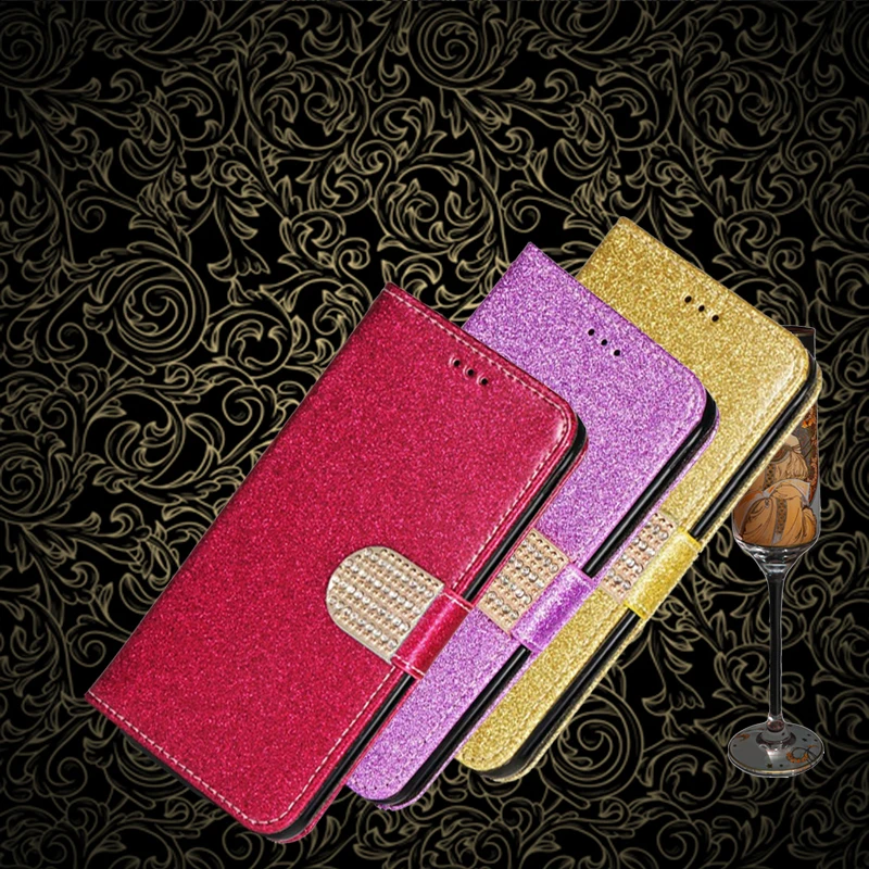 

Кожаный чехол-бумажник со стразами для TP-Link Y5 Y5L Y5s Y5i Y6 Y7 Y50 X1 Lite X9 X20 Pro, чехол для телефона