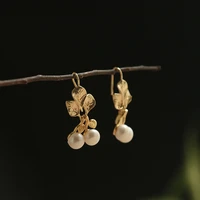 green purple natural fresh water pearl plant earrings for women girl lovers wedding gift minimalist fashion jewellery orringe