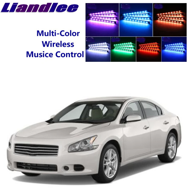 

LiandLee для NissanMaxima Maxima A35 2008 ~ 2015 интерьер автомобиля под Dash сиденье для ног акцент музыкальный ритм окружающий светильник