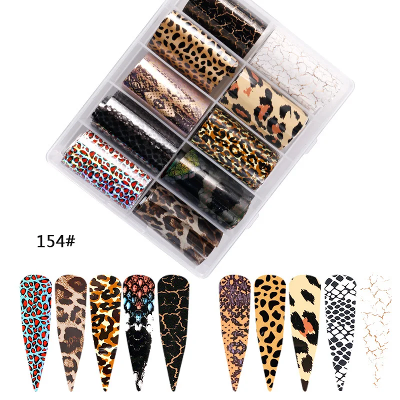 

1set/lot leopard nail art Butterfly Spring Mix Flower Snake Nail Foils set Transfer Sticker DIY Manicure Decoration Decals
