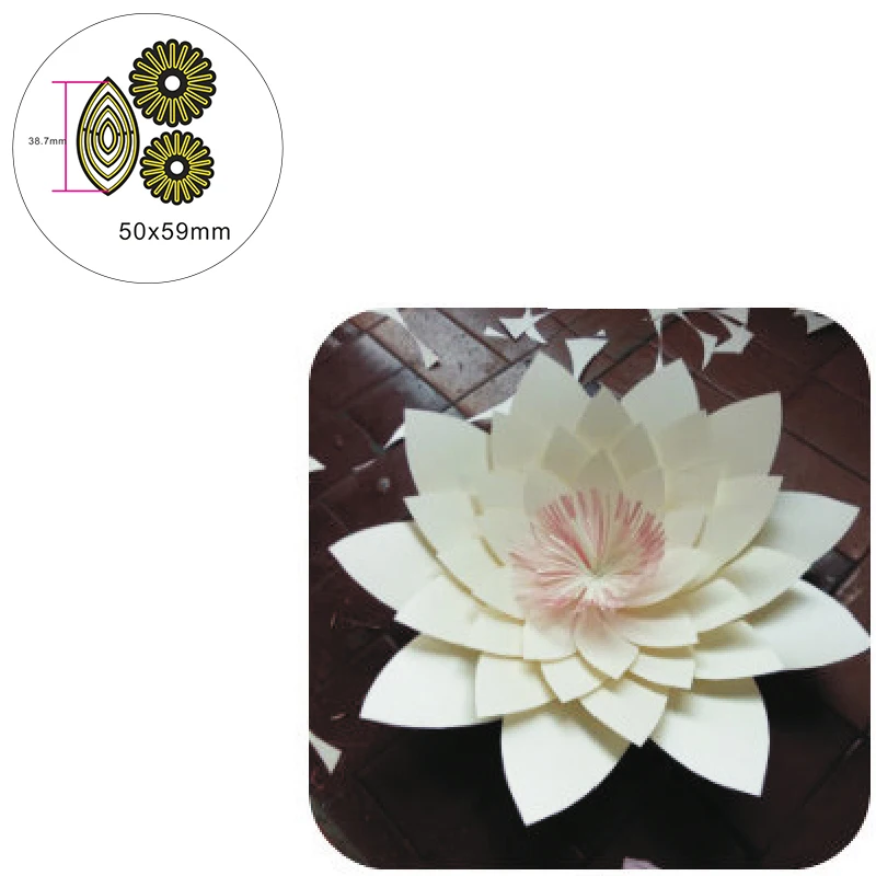 

3D Lotus Flowers Metal Cutting Dies DIY Scrapbooking Craft Paper Cards Album Decor Making Template Die Cut 2021