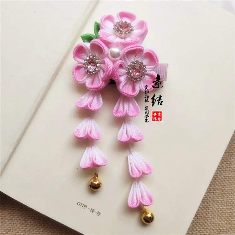 Шпилька для волос ручной работы в японском стиле заколка виде сакуры Tsumami zaiku