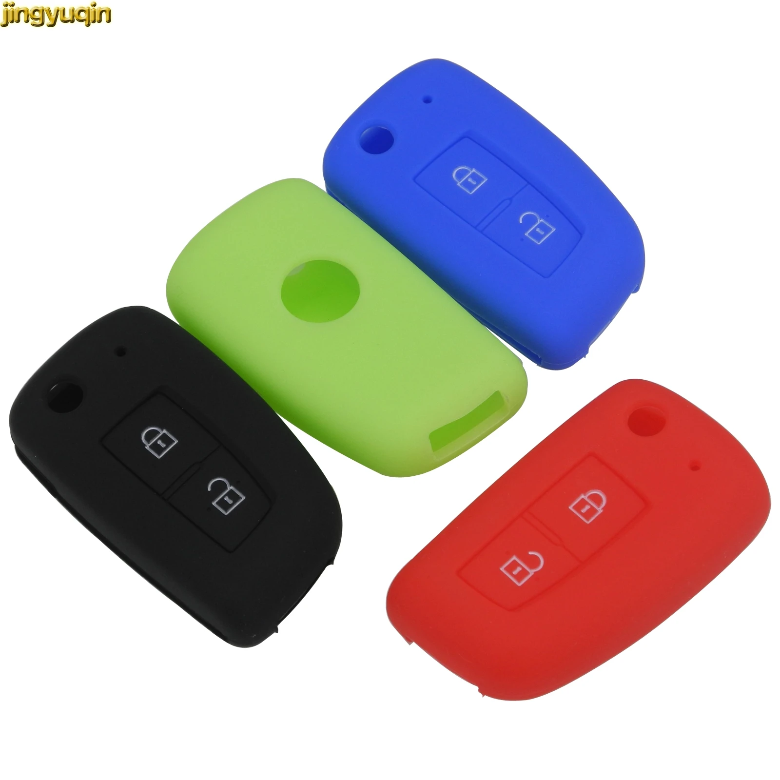 

jingyuqin 20pcs 2 BTN Silicone Car Key Case Cover for Nissan Qashqai X-trail Murano Maxima Altima Juke Geniss QUEST Livina Tiida