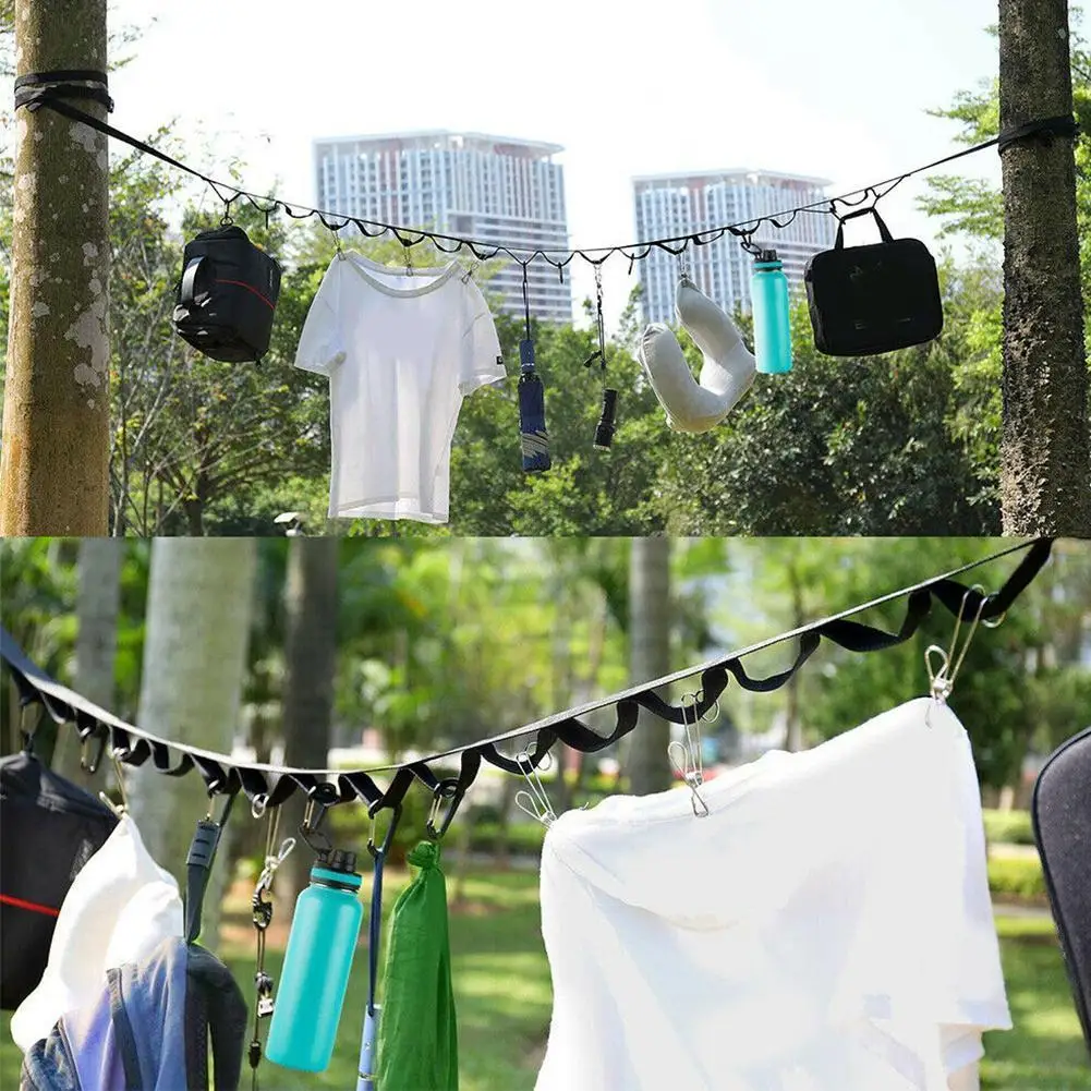 

1 Set Outdoor Camping Hanging Rope Clothesline Tent Strap Cookware Chain Lamp Lanyard Daisy Tableware Rope Hammock Hanging Y5r8