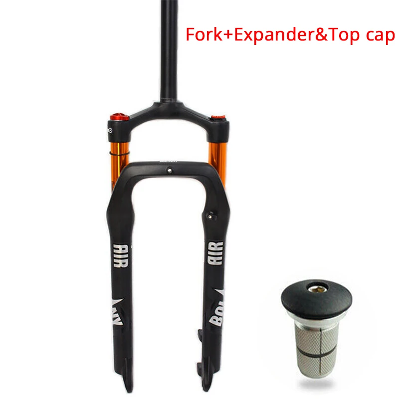 Fork-Expander TopCap Подвесная вилка BOLANY MTB 26*4," Воздушный амортизатор 1-1/8" Пляжный Снежный велосипед 120 мм TravCel 9 мм QR 1-1/8 безрезьная вилка для горного жира - Цвет: Fork-Expander TopCap