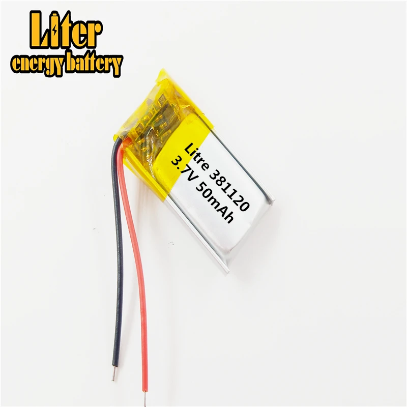 Li PO батарея 381120 3 7 v 50mAh литиевая полимерная аккумуляторная хорошее качество OEM для