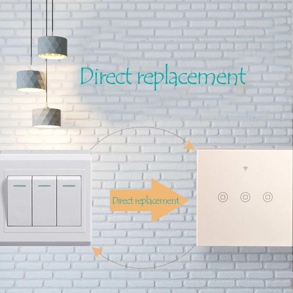 Wi Fi Smart настенный выключатель света 1/2/3 Сенсорный экран Стекло приложение Беспроводной голосовой пульт