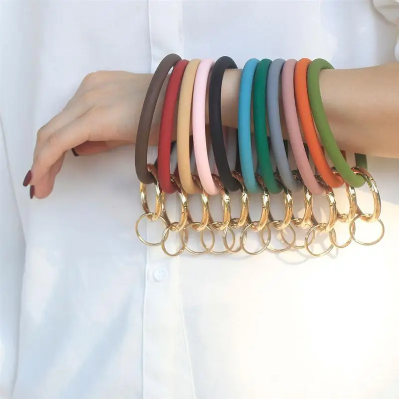 

2Pcs Silicone Bracelet Large Circle Wristband For Home Decorations Keychain Ring Key DIY Pendant Birthday Wedding Accessories