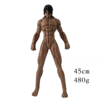 anime attack on titan eren figure big size 45cm muscle man doll decoration model
