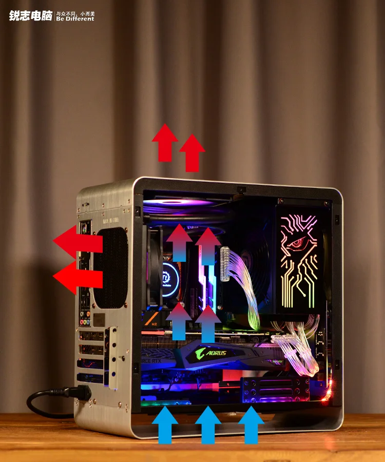 Qiao Sibo UMX3 Dacentrurus 5 3600/I7 8700/RTX2060S/2070 S компьютерные игровые консоли с водяным охлаждением