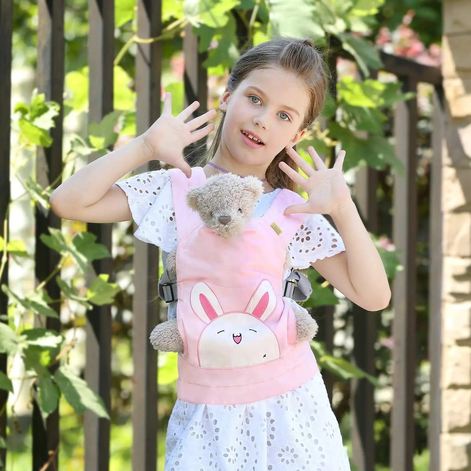 

Cuby Dolls Carrier Front and Back Soft Cotton for Baby Girls Over 18 Months Rabbit Pattern baby toy doll carrier backpack