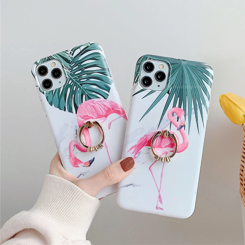 Чехлы для телефонов iPhone X XR XS Max 7 8 Plus 11 Pro SE 2020 Модный чехол с рисунком фламинго
