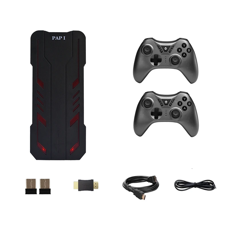 

Игровая консоль 64 Гб со встроенными 5200 ретро-играми, портативная игровая приставка с беспроводным геймпадом