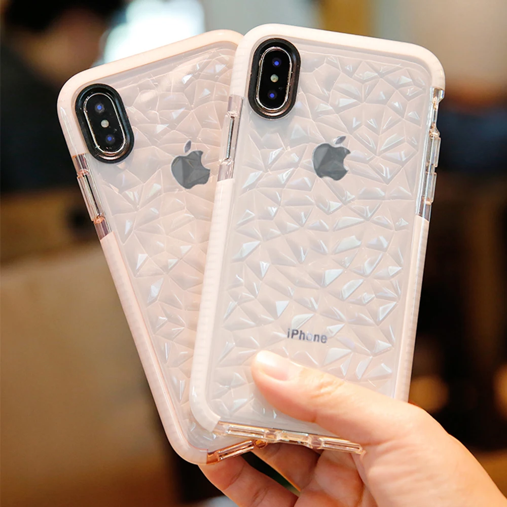 Прозрачный чехол со стразами для iPhone 8 7 6S 6 Plus 5 SE прозрачный 11 Pro X XR XS Max мягкие