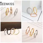 QEENKISS RG8136 Изящные ювелирные изделия, оптовая продажа, модное женское кольцо, подарок на день рождения, свадьбу, простое титановое кольцо из нержавеющей стали, моющееся