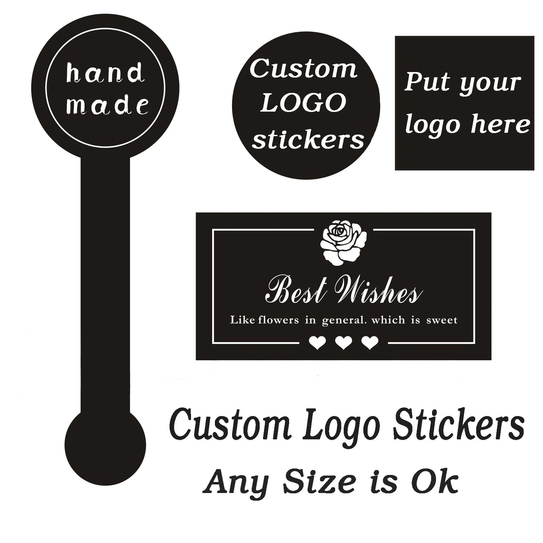 Стикер для упаковки тортов стикер из крафтовой бумаги черный ручной работы