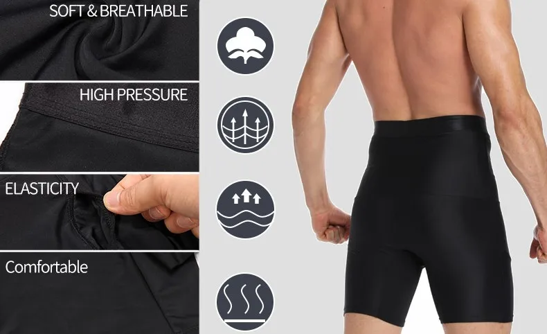 

Men Body Shaper Slimming Shorts High Waist Shapewear Modeling Boxer Briefs Stretch Tummy Control Ultra Lift Girdle Underwear