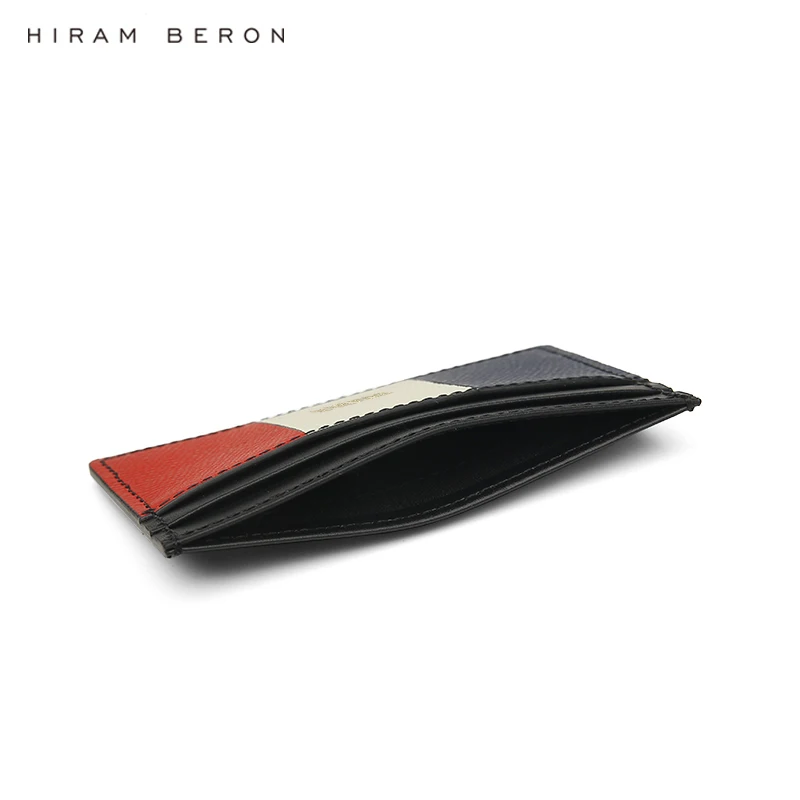 Индивидуальный именной итальянский кожаный держатель для карт Hiram Beron мужчин