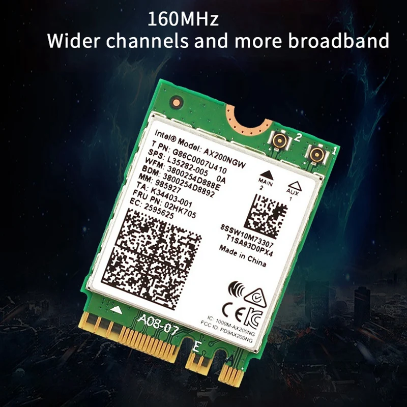 

Dual Band Wireless AX200NGW 2.4Gbps 802.11Ax Wireless Wi-Fi for WiFi Wlan Card