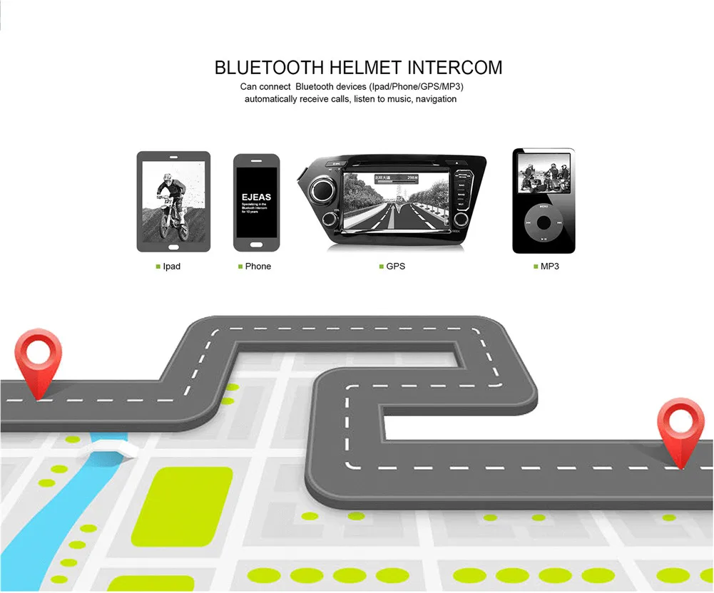 Bluetooth-гарнитура V6 для мотоциклетного шлема 1200 м | Мобильные телефоны и аксессуары
