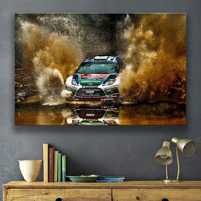 

Canvas painting Ford Fiesta ST RX43 RC rally car poster modern wall art picture print living room decoration