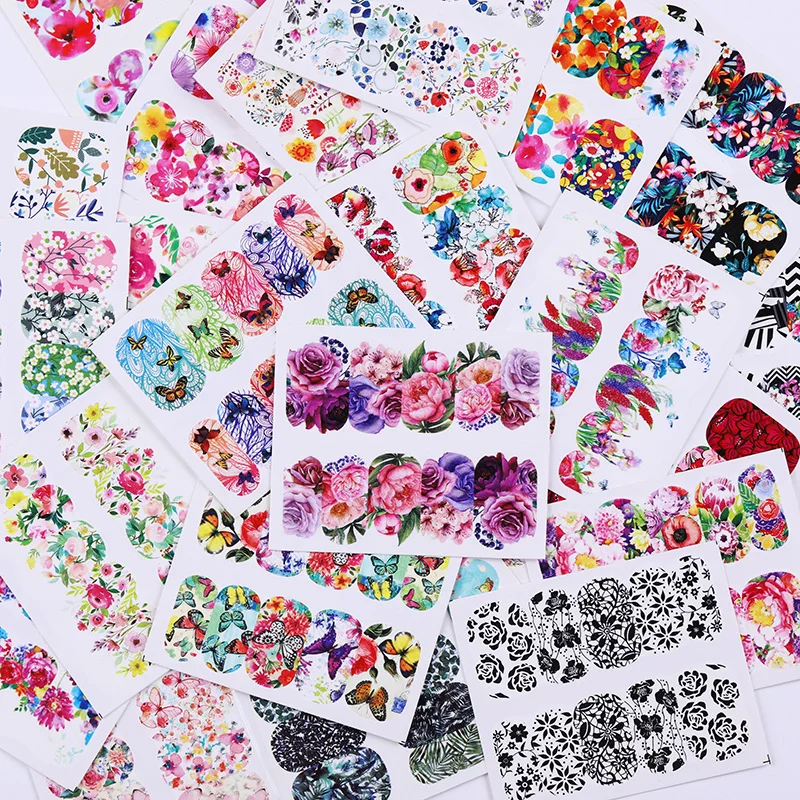 Переводные наклейки для ногтей 25 шт. Набор стикеров с узорами дизайн ногтей|nail water