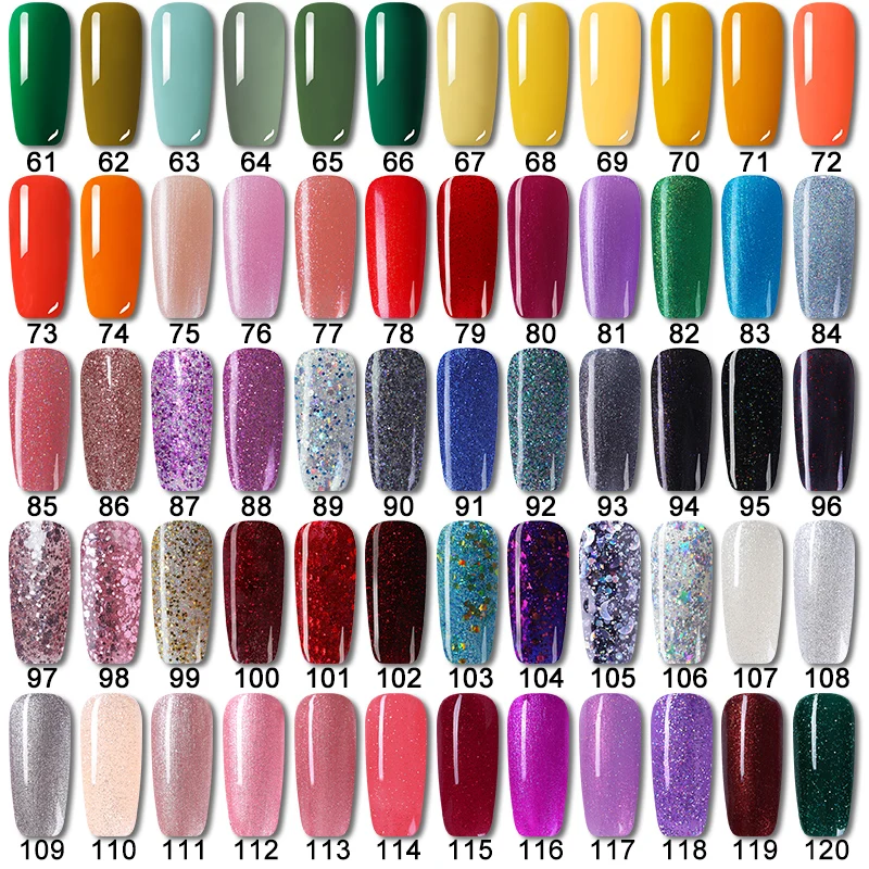 LEMOOC 12 мл Блестящий Гель лак для ногтей фиолетовый красный серебристый красочный