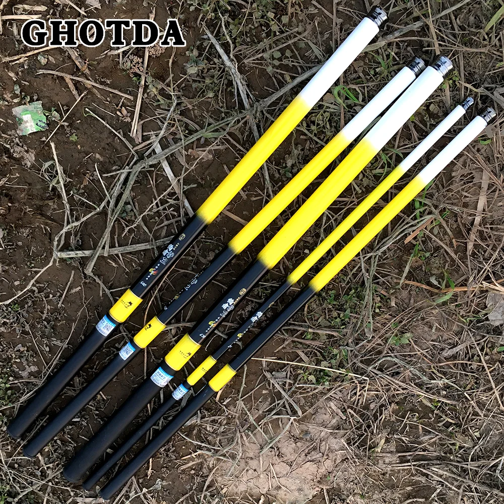 Жесткая телескопическая удочка GHOTDA Stream 2 7 6 3 м для ловли карпа с двумя