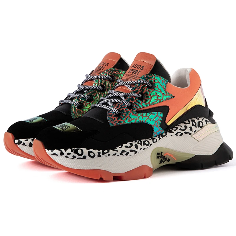 Женские кроссовки на платформе черные и серые толстой подошве обувь для папы