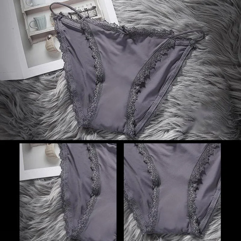 

Fashion Lingerie 1Pcs Pure Color Sexy Lace Mid-waist T-back Breathable Women Soft Underwear Women Underwear