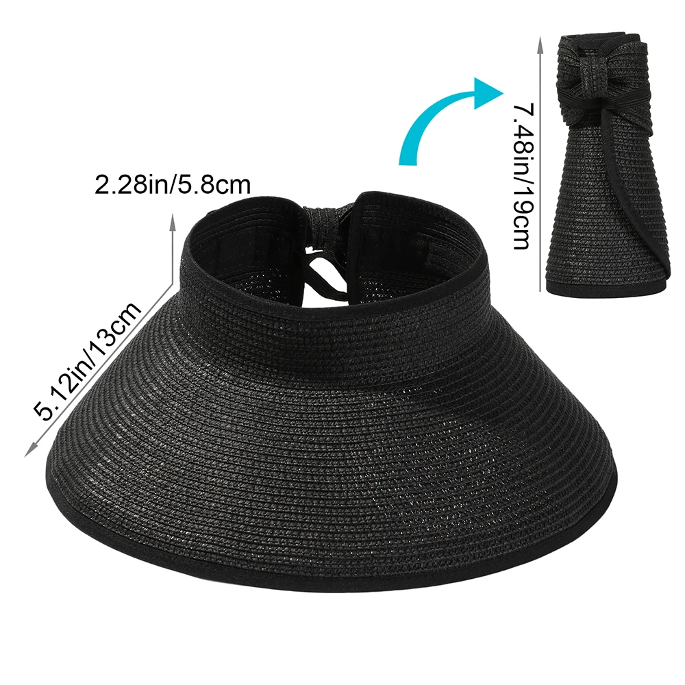 

New Women Summer Visors Hat Foldable Sun Hat Wide Large Brim Beach Hats Straw Hat chapeau femme Beach UV Protection Cap