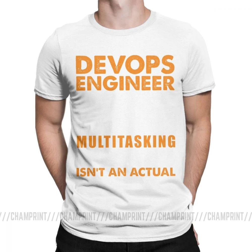 Белый Devops, футболки, Engineer Is Not An Actual Job Title, забавные мужские футболки Coder Programmer, винтажные футболки, топы с принтом на заказ - Цвет: Белый