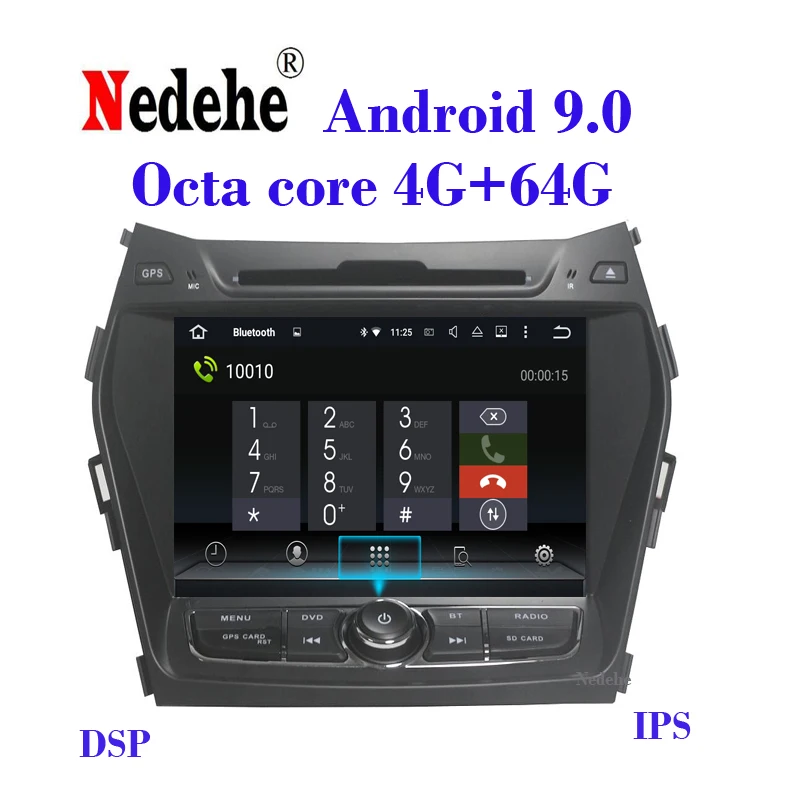 Автомобильный DVD плеер Восьмиядерный Android 9 для Hyundai IX45/Santa fe 2013 2015 Wi Fi мультимедиа